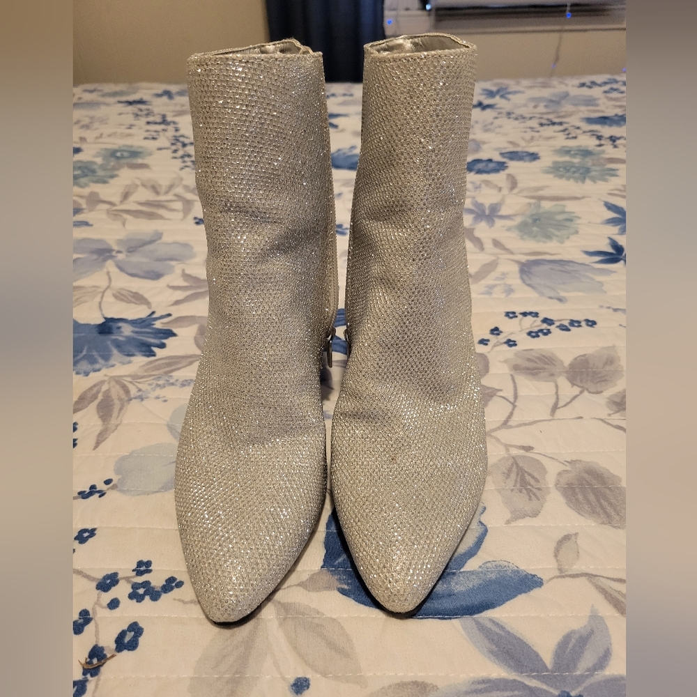 Sugar Silver Midi Boot, size 6.5
